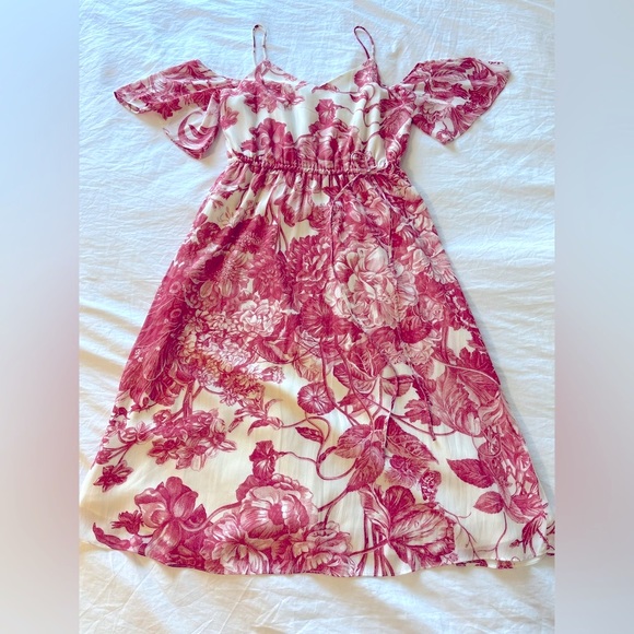 Ann Taylor Loft Floral Cold Shoulder Midi Dress - Picture 3 of 5